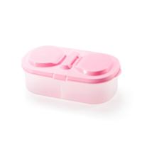 Lunch box voedsel container plastic draagbare camping picknick vouwen fruit container koelkast magnetron opbergdoos (roze)