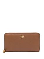 Gucci portefeuille en cuir à lgoo GG - Marron