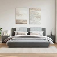 Nachtkastjes 2st 40x30,5x40 cm massief grenenhout grijs