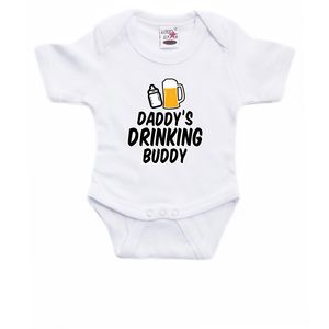 Daddys drinking buddy geboorte cadeau / kraamcadeau romper wit voor babys