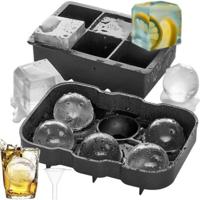 Ruhhy IJsklontjes mal - 2 in 1 - siliconen - ijsblokjes maken - whisky ijsballen