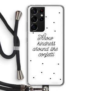 Confetti: Samsung Galaxy S21 Ultra Transparant Hoesje met koord