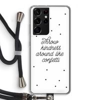 Confetti: Samsung Galaxy S21 Ultra Transparant Hoesje met koord