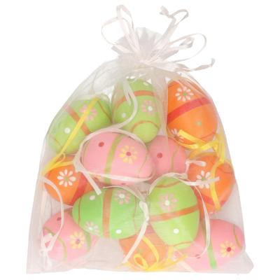 Wurm Paaseieren - 12x stuks - multicolor - decoratie - pasen - paasversiering