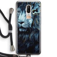 Darkness Lion: OnePlus 6 Transparant Hoesje met koord
