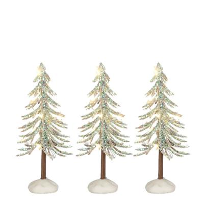 Snowy tree white lighted 3 stuks battery operated h12xd5cm - Luville