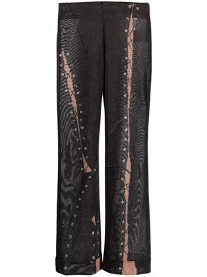 Acne Studios pantalon évasé à effet trompe l'œil - Marron