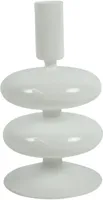 Countryfield kandelaar glas angelia 9x16.5cm wit