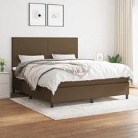 Boxspring met matras stof donkerbruin 180x200 cm
