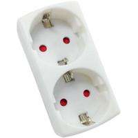 Stopcontact Splitter 3680W - Dubbele Verdeelstekker - Mat Wit Kunststof