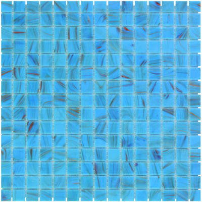 The Mosaic Factory Amsterdam Mozaiek Tegel Vierkant - Licht Blauw Glas Goud Serie 322x322 mm