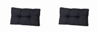 Kussen lounge 73x43 Basic zwart (2 stuks) Madison - Madison