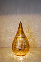 Tafellamp Ameera filigrain druppel vintage goud in 2 maten