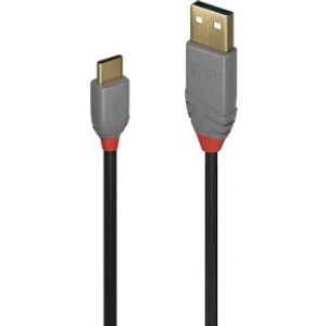 Lindy 36888 3m USB A USB C Mannelijk Mannelijk Zwart, Grijs USB-kabel