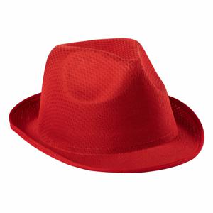 Carnaval verkleed trilby hoedje - rood - polyester - volwassenen/heren/dames