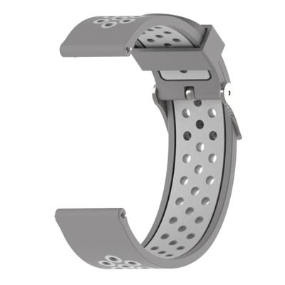 Dubbele kleur silicone sport polsband voor Xiaomi Huami Amazfit bip Lite versie 22mm (grijs wit)