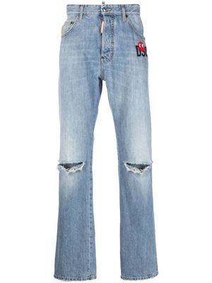 DSQUARED2 jean bootcut à logo imprimé - Bleu