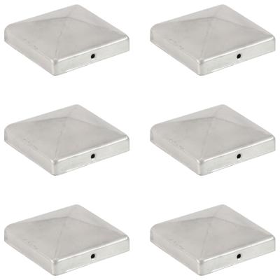 Paalkappen 6 st piramide 101x101 mm gegalvaniseerd metaal