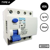 30mA aardlekschakelaar 4 polig 40A 10kA 400V 3 fasen 4040 Gacia