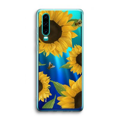 Sunflower and bees: Huawei P30 Transparant Hoesje