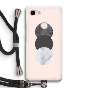 Marmeren cirkels: Pixel 3 Transparant Hoesje met koord