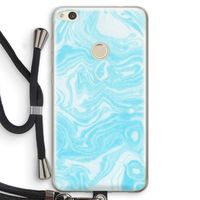 Waterverf blauw: Huawei Ascend P8 Lite (2017) Transparant Hoesje met koord