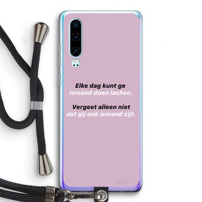 gij zijt ook iemand: Huawei P30 Transparant Hoesje met koord
