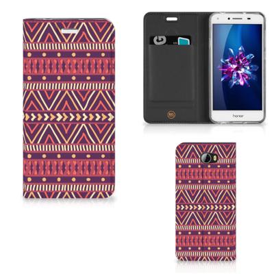 Huawei Y5 2 | Y6 Compact | Hoesje met Magneet | Aztec Paars