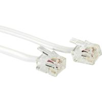 RJ11 platte kabel 6P4C, wit, 6 m