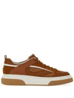 Ferragamo baskets à empiècements - Marron