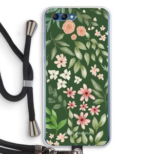 Botanical green sweet flower heaven: Honor 10 Transparant Hoesje met koord