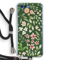 Botanical green sweet flower heaven: Honor 10 Transparant Hoesje met koord