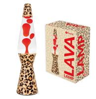 Fisura Lava Lamp Bullet - Luipaard Basis Met Transparante Vloeistof En Rode Lava Fisura Lava Lamp Bullet - Luipaard Basis Met Transparante Vloeistof En Rode Lava