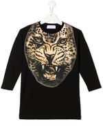 Roberto Cavalli Junior robe imprimée à manches longues - Noir