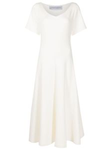 Gloria Coelho robe mi-longue Supreme évasée - Blanc