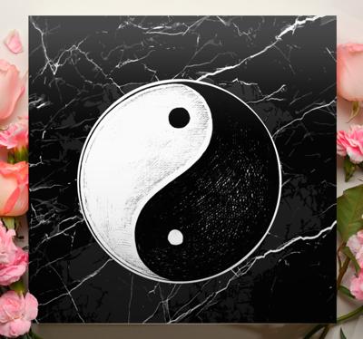 Yin yang marmer Canvas schilderij oriental
