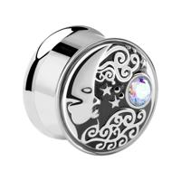 Tunnel met Moon Design Chirurgisch staal 316L Tunnels & Plugs - thumbnail