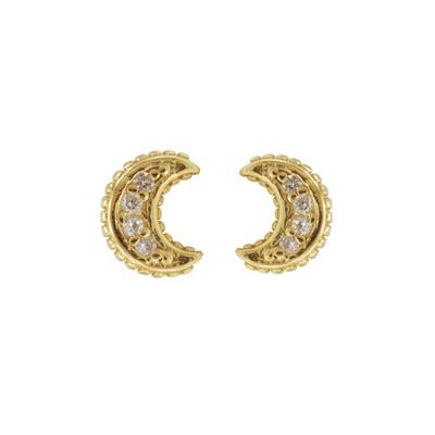 Karma Oorbellen Zirconia Moon Goud