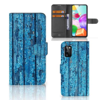 Samsung Galaxy A41 | Book Style Case | Wood Blue