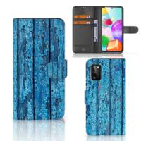 Samsung Galaxy A41 | Book Style Case | Wood Blue