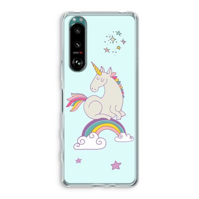 Regenboog eenhoorn: Sony Xperia 5 III Transparant Hoesje