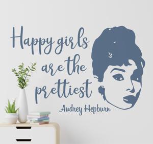 Motivatie muurstickers Audrey hepburn citaat