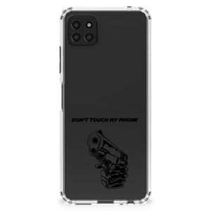 Samsung Galaxy A22 5G Anti Shock Case Gun Don't Touch My Phone