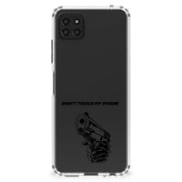 Samsung Galaxy A22 5G Anti Shock Case Gun Don't Touch My Phone - thumbnail