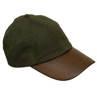 Striker Leather Peak Wax Baseball Cap Olive