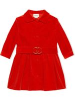 Gucci Kids manteau texturé à ceinture - Rouge