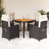 5-delige Tuinset met kussens poly rattan zwart 5-delige Tuinset met kussens poly rattan zwart