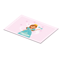 Placemat met naam Schattige prinses met sterren en vogels