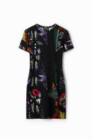 Korte jurk met kubistische print M. Christian Lacroix - BLACK - M