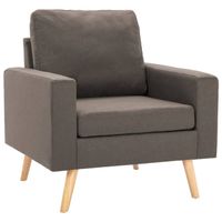 The Living Store Fauteuil - Zitmeubel - 77 x 71 x 80 cm - Taupe - thumbnail